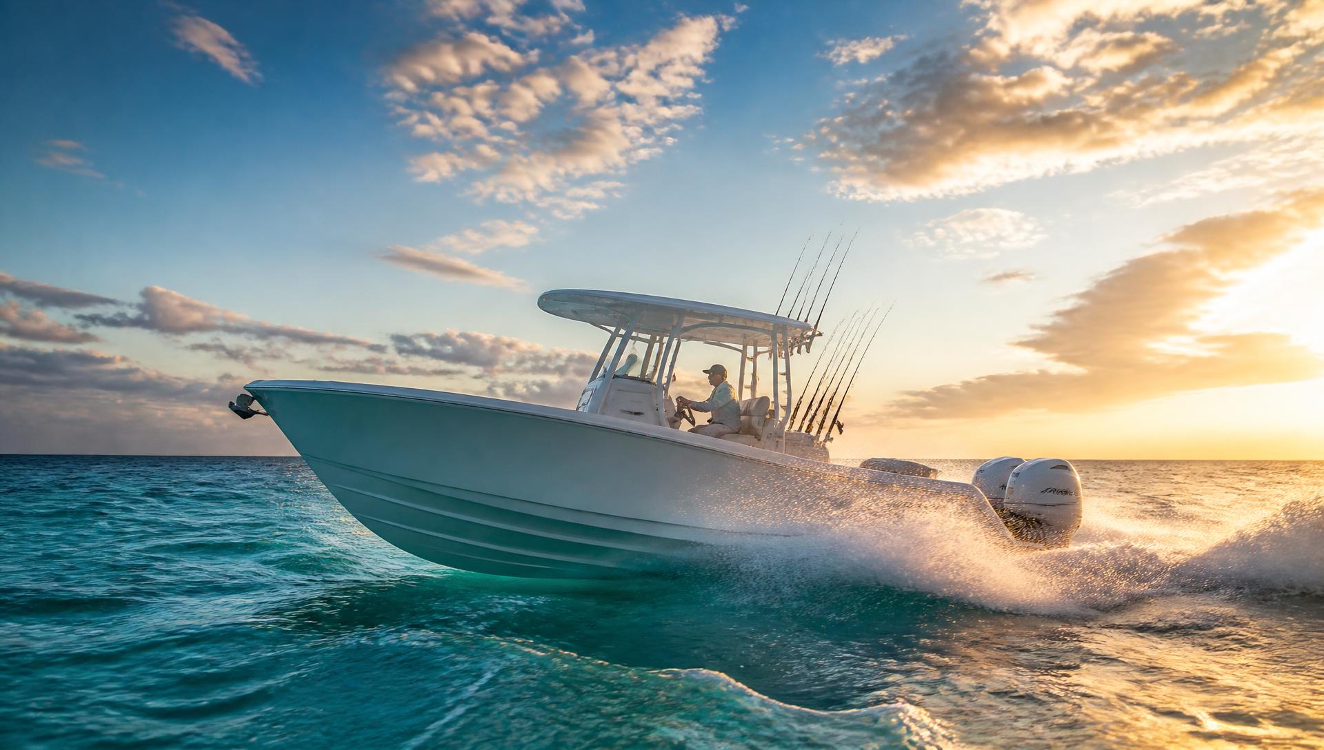 Center console running offshore